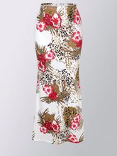 Women's Elegant Romantic Vacation High-Waist Mermaid Maxi Skirt With Tropical Print